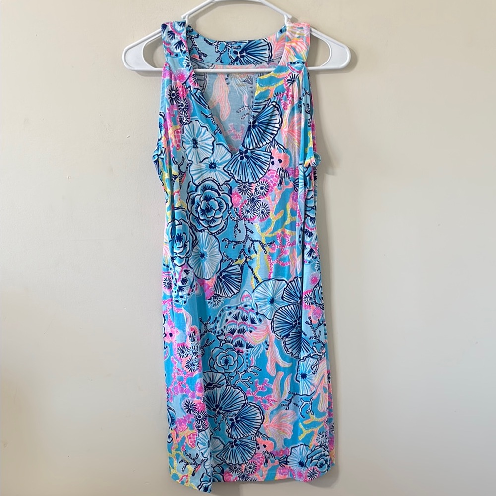 Lilly Pulitzer Ross Dress Bali Blue Once Upon a Tide Size Medium - Picture 2 of 10